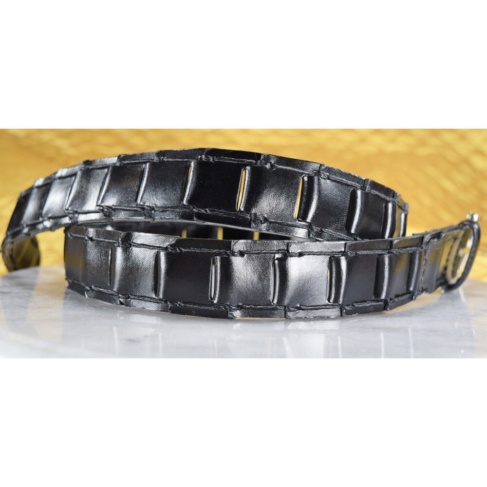 The Ritz Accessories Collection Size M Black Leather Fully Adjustable Belt - Picture 6 of 10